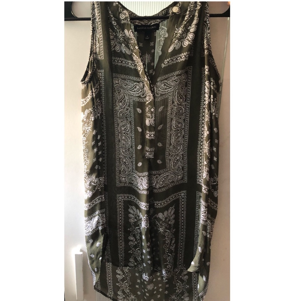 Banana Republic top with bandana pattern.
